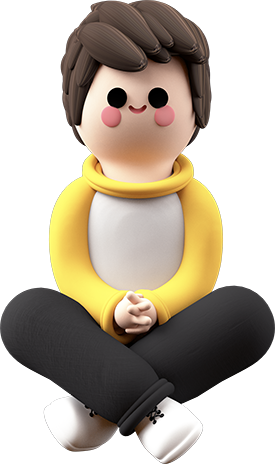 A cartoon of me sitting cross-legged on a cloud