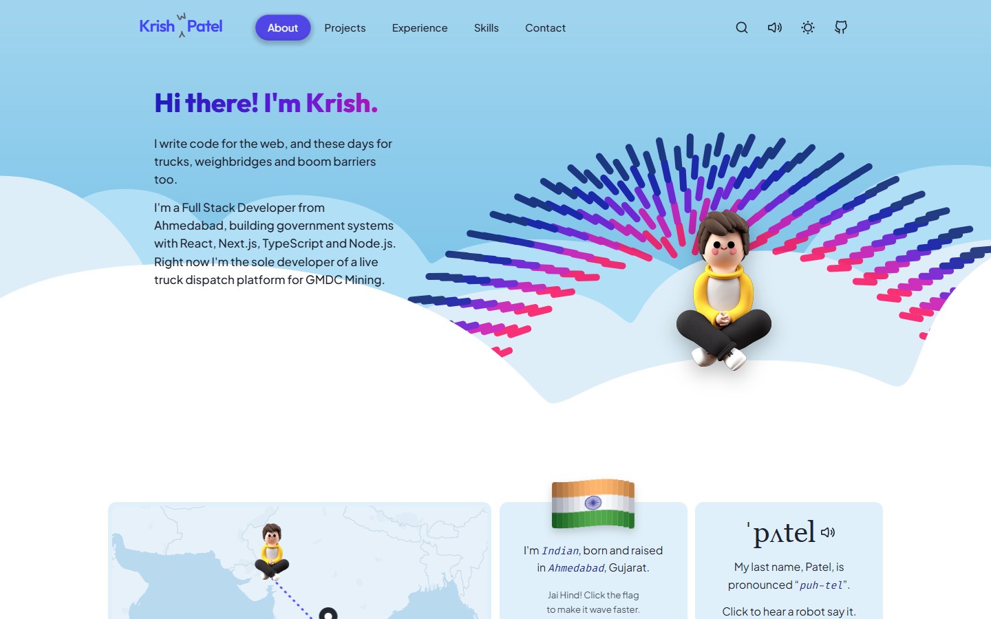 Krish Patel Portfolio: An Interactive Developer Experience preview